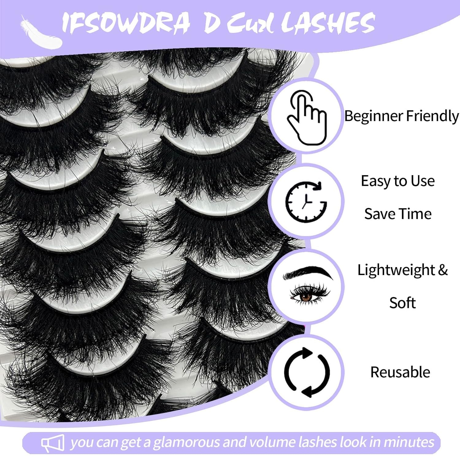 Mink Lashes Wispy 20Mm 3D Volume Full Dramatic Faux Mink D Curl Strip Lashes That Look like Extensions Long Eye Lashes Pack 25 Mm Cat Eye False Eyelashes Natural Look