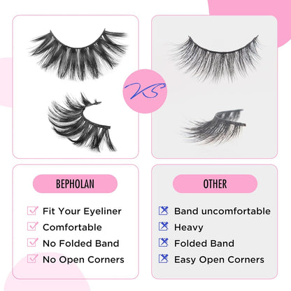 Lashes Russian Lashes Fake Eyelashes -  False Lashes Russian Strip Lashes D Curl Lashes Cat Eye Lashes Fox Eye Lashes WJ28-2B4