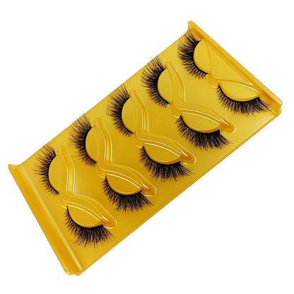 5 Pairs Cat Eye Lashes Wispy Fake Lashes Fluffy Cat Eye Lashes Extensions False Eyelashe