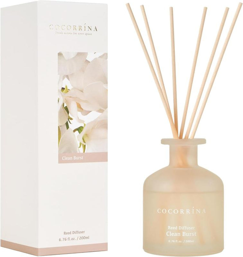 Reed Diffuser 6.7Oz (200Ml) Clean Cotton Scented Reed Diffuser Set Aroma Therapy