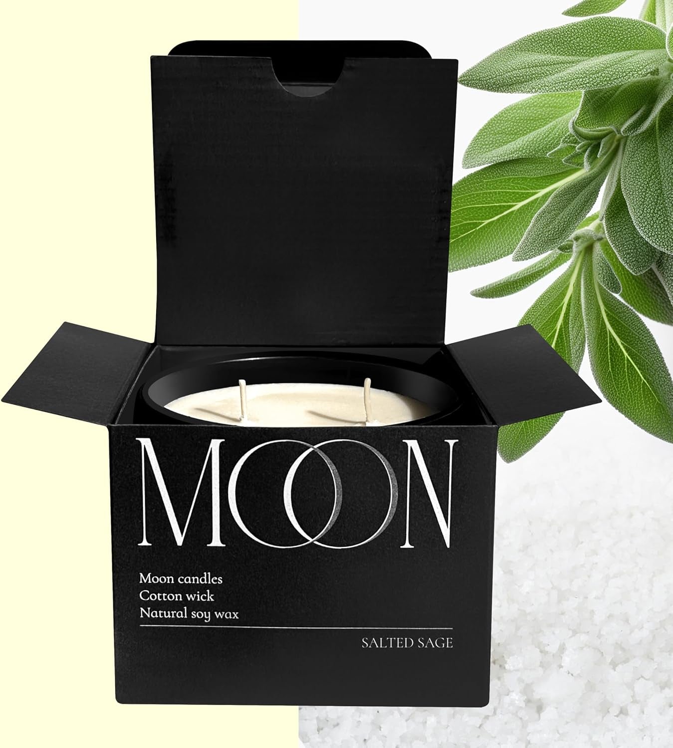 Scented Candles for Men & Women by  |Clean Non Toxic Candles | Luxury Candles | Salted Sage Jar Candles |