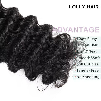 Deep Wave Bundles Human Hair 22 Inch 1 Bundle Water Wave Bundles 100% Unprocessed 12A Brazilian Virgin Human Hair Wet and Wavy Bundles Double Weft Deep Weave Curly Bundles Human Hair