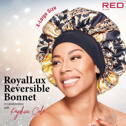 Wide Edge Bonnet Reversible Silky Bonnet Sleep Cap Royallux X Keyshia Cole Frizz Free Bonnet X-Large (Luxury)