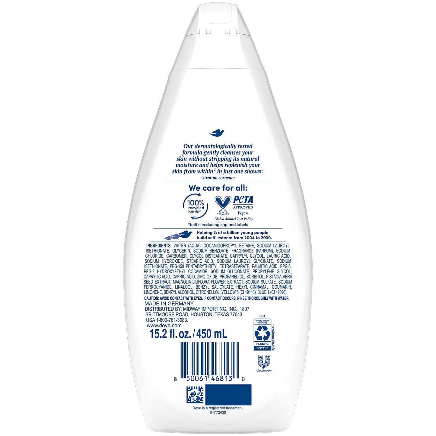 Body Wash, Gentle Pamper 2-Pack – Soothing Moisturizing Cleanser for Soft Skin, 15.22 Oz Ea