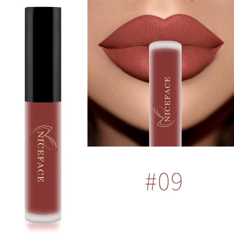 Nude Liquid Lipsticks Waterproof Velvet Matte Lip Gloss Long Lasting Non-Stick Cup Lip Tint Makeup Pigment Cosmetics