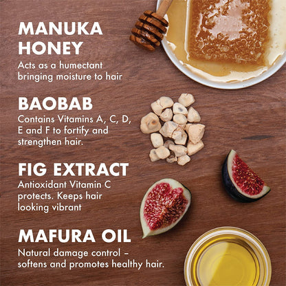 Conditioner, Sulfate-Free - Manuka Honey & Mafura Oil Intensive Hydration Conditioner for Dry, Damaged Hair Repair with Fig Extract and Baobab Oil, Curly Hair Care, 13 Fl Oz (Pack of 2)