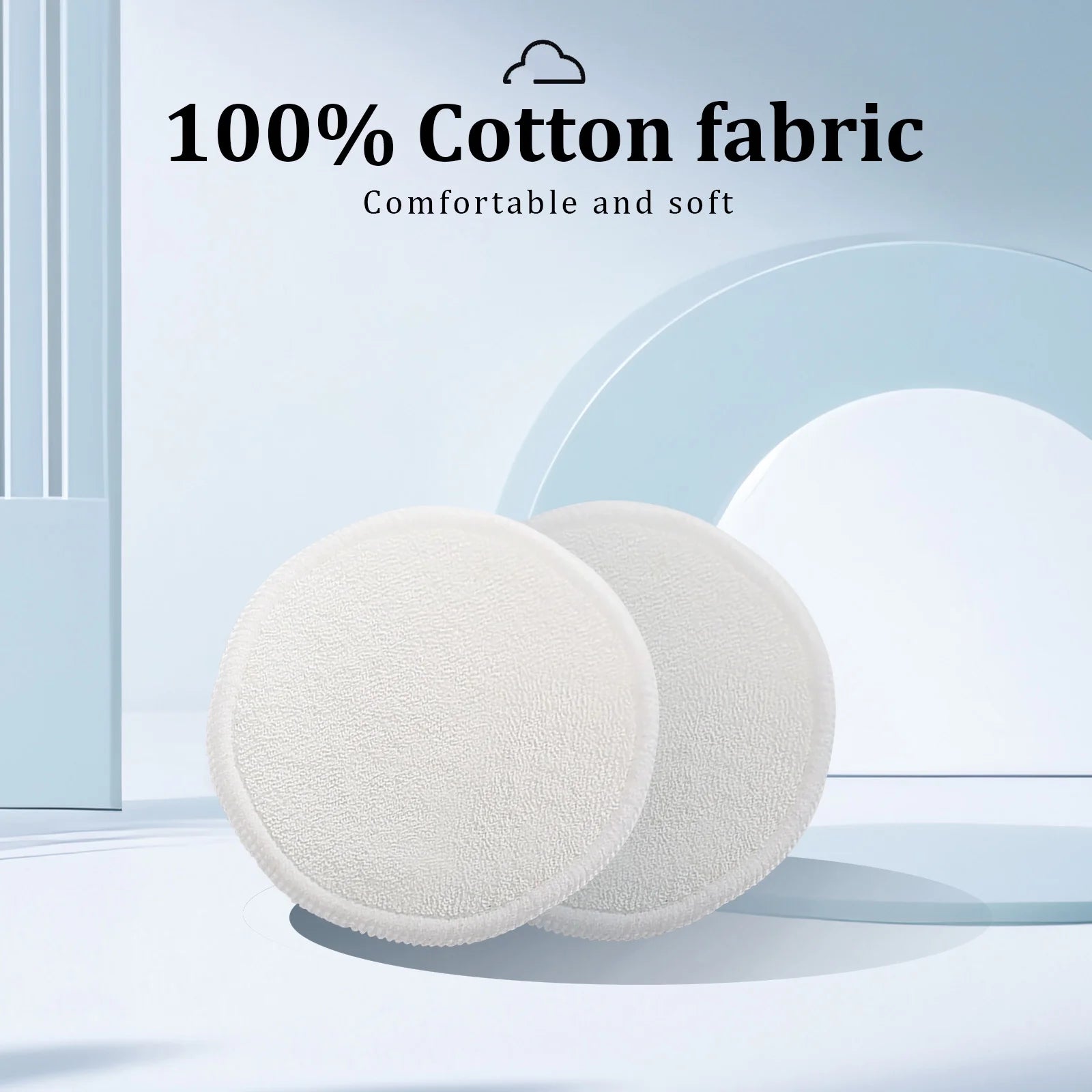 Reusable Makeup Remover Pads Cotton Pads with Washable Bag Bamboo Face Pads White,20 Pack
