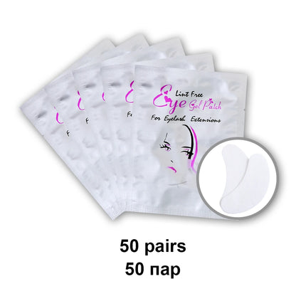 50Pairs Hydrogel Gel Eye Patches Grafting Eyelashes under Eye Patches for Eyelash Extension Paper Application Makeup Supplies