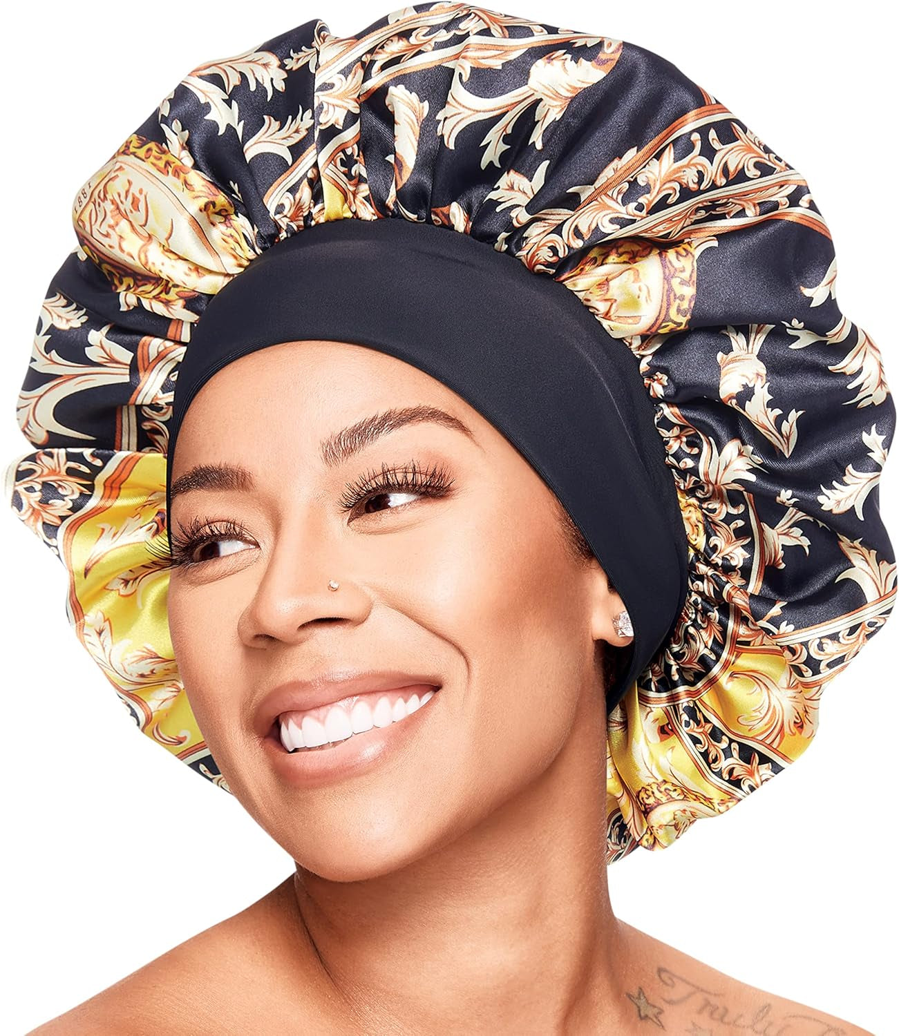 Wide Edge Bonnet Reversible Silky Bonnet Sleep Cap Royallux X Keyshia Cole Frizz Free Bonnet X-Large (Luxury)