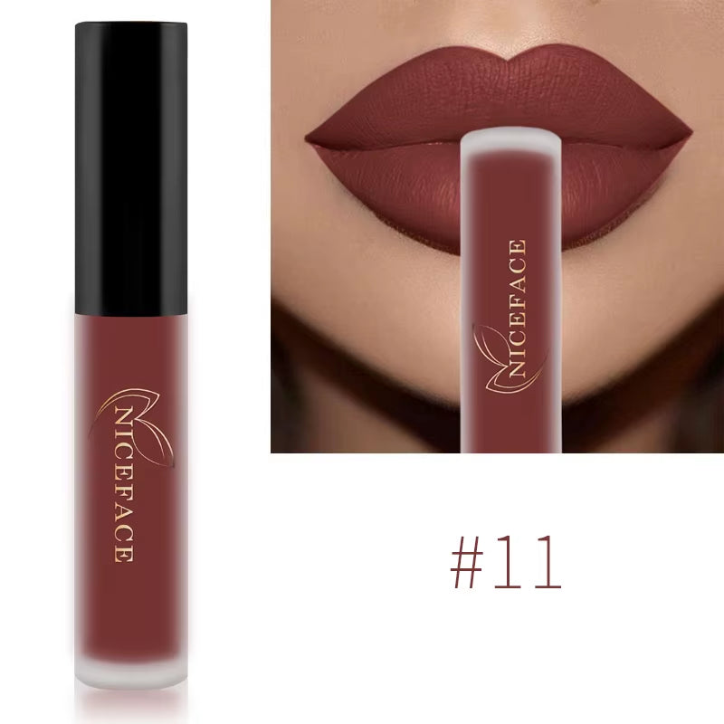 Nude Liquid Lipsticks Waterproof Velvet Matte Lip Gloss Long Lasting Non-Stick Cup Lip Tint Makeup Pigment Cosmetics