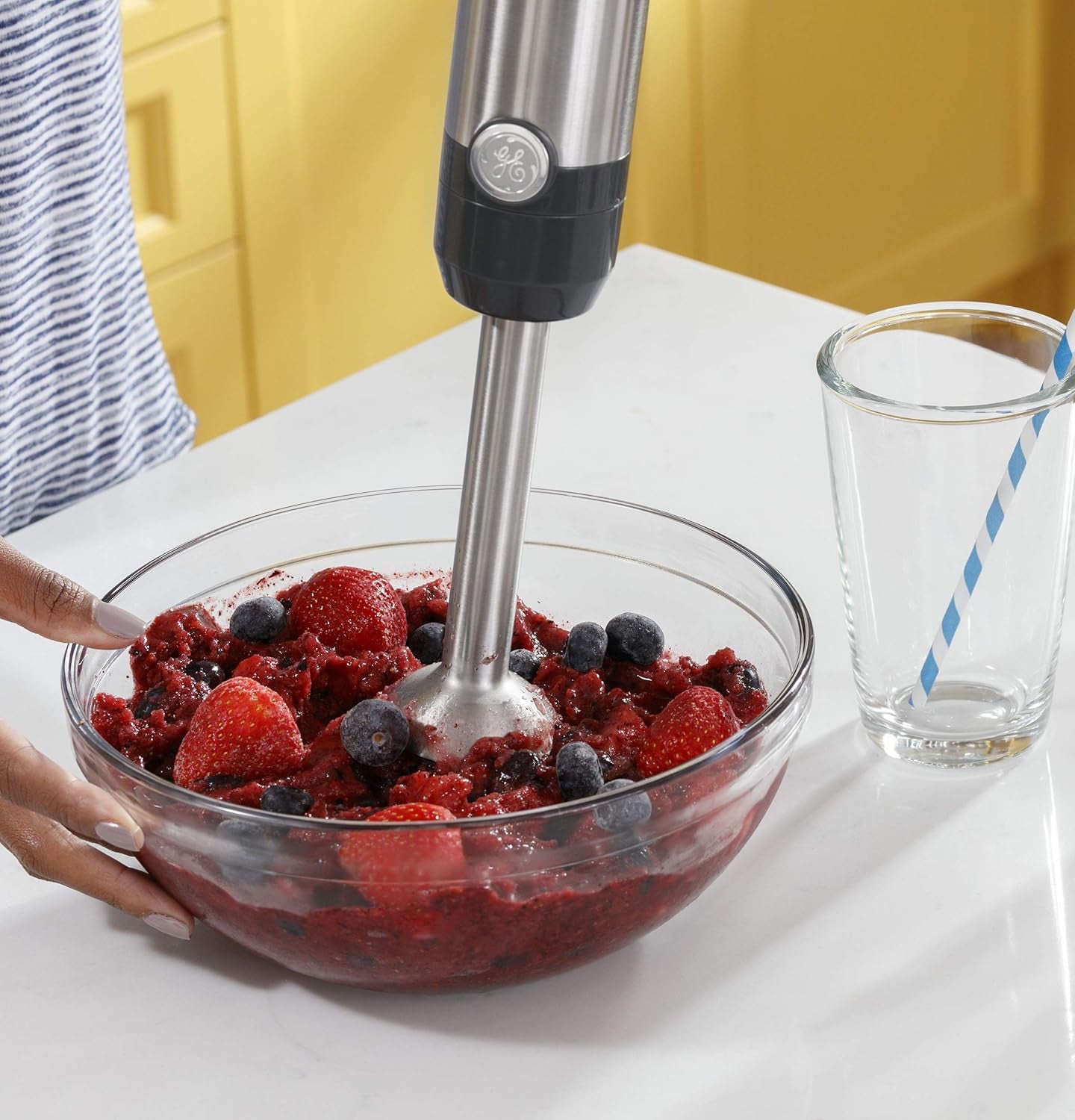 Immersion Blender | Handheld Blender for Shakes, Smoothies, Baby Food & More | Includes Whisk & Blending Jar | 2-Speed | Interchanable Attachment for Easy Clean | 500 Watts | Stainless Steel