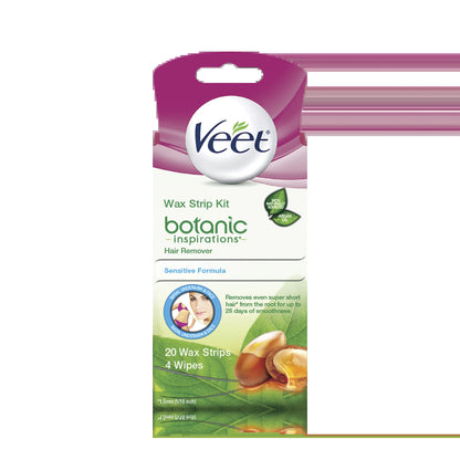 Botanic Inspirations Wax Strip Kit, 20 Count, for Bikini, Underarm, Face