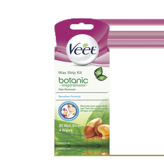 Botanic Inspirations Wax Strip Kit, 20 Count, for Bikini, Underarm, Face