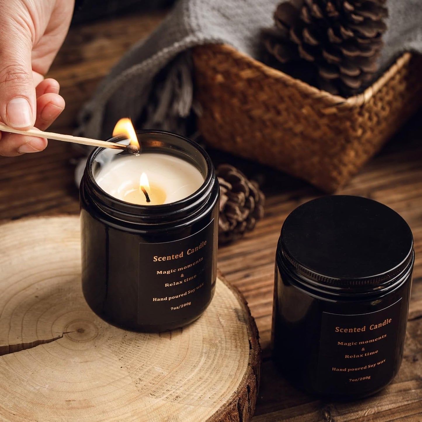 Sage Candle - Sage Candles for Cleansing, Soy Candles Non Toxic, Velas Aromáticas Para El Hogar, Strong Scented Candles, White Sage Candle, Mix Fragrance Smokeless 100% Natural 7Oz 40H(Sage &Sea Salt)