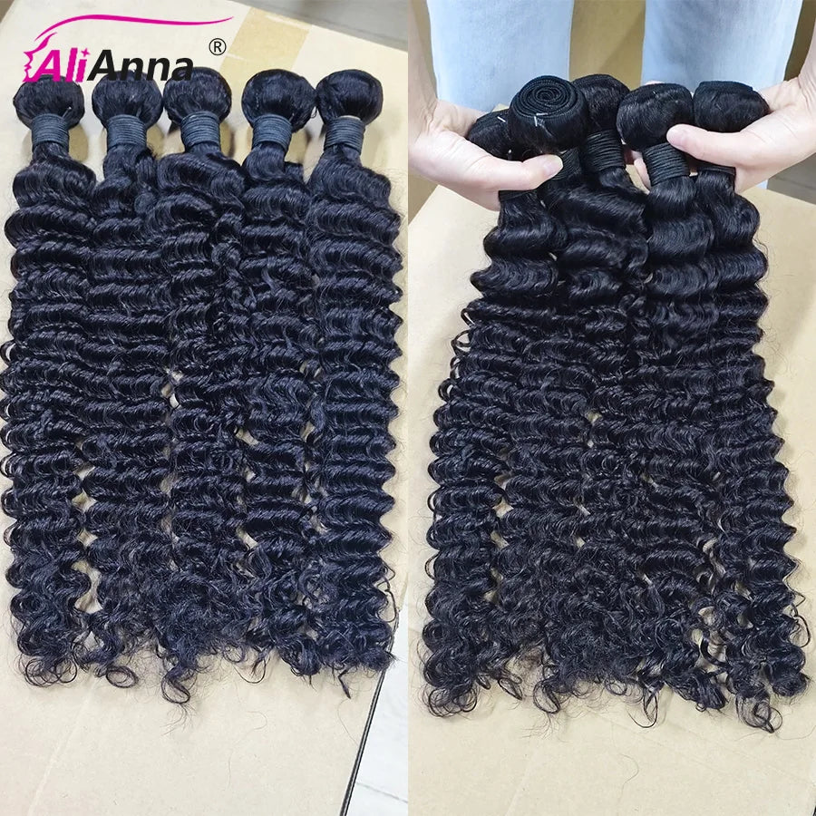 Deep Wave Bundles Human Hair Extensions Real Human Hair Brazilian Human Hair Bundles 100% Curly Bundles Human Hair Fast Shipping