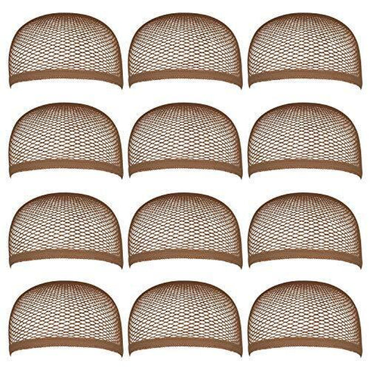 Mesh Wig Cap Elastic Stretch Liner Cap Snood Fishnet Weaving Cap Pack of 12 NEW