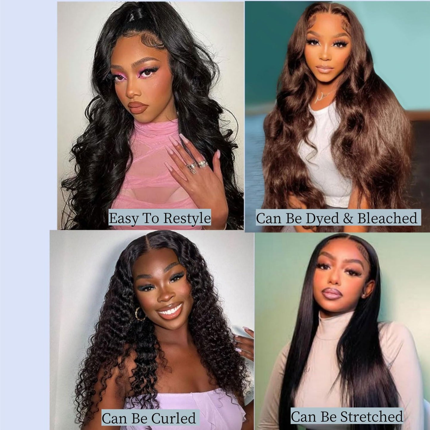 12A Bundles Human Hair Body Wave 24 24 26 26 Inch Human Hair Bundles 100% Unprocessed Brazilian Virgin Hair Body Wave Bundles Human Hair 4 Bundles Human Hair Extensions Real Human Hair Natural Black