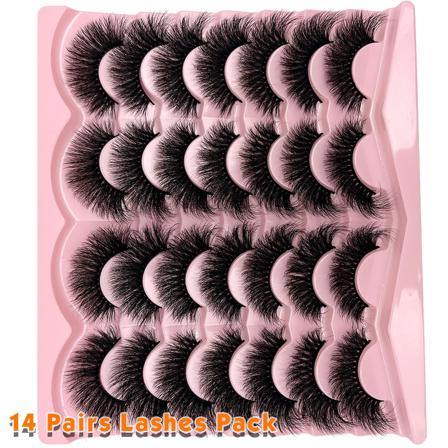 Fluffy Lashes Mink Wispy Cat Eye Faux Mink Eye Lashes Pack Soft Fake Strip Eyelashes 18Mm Long Volume False Eyelashes Natural Look