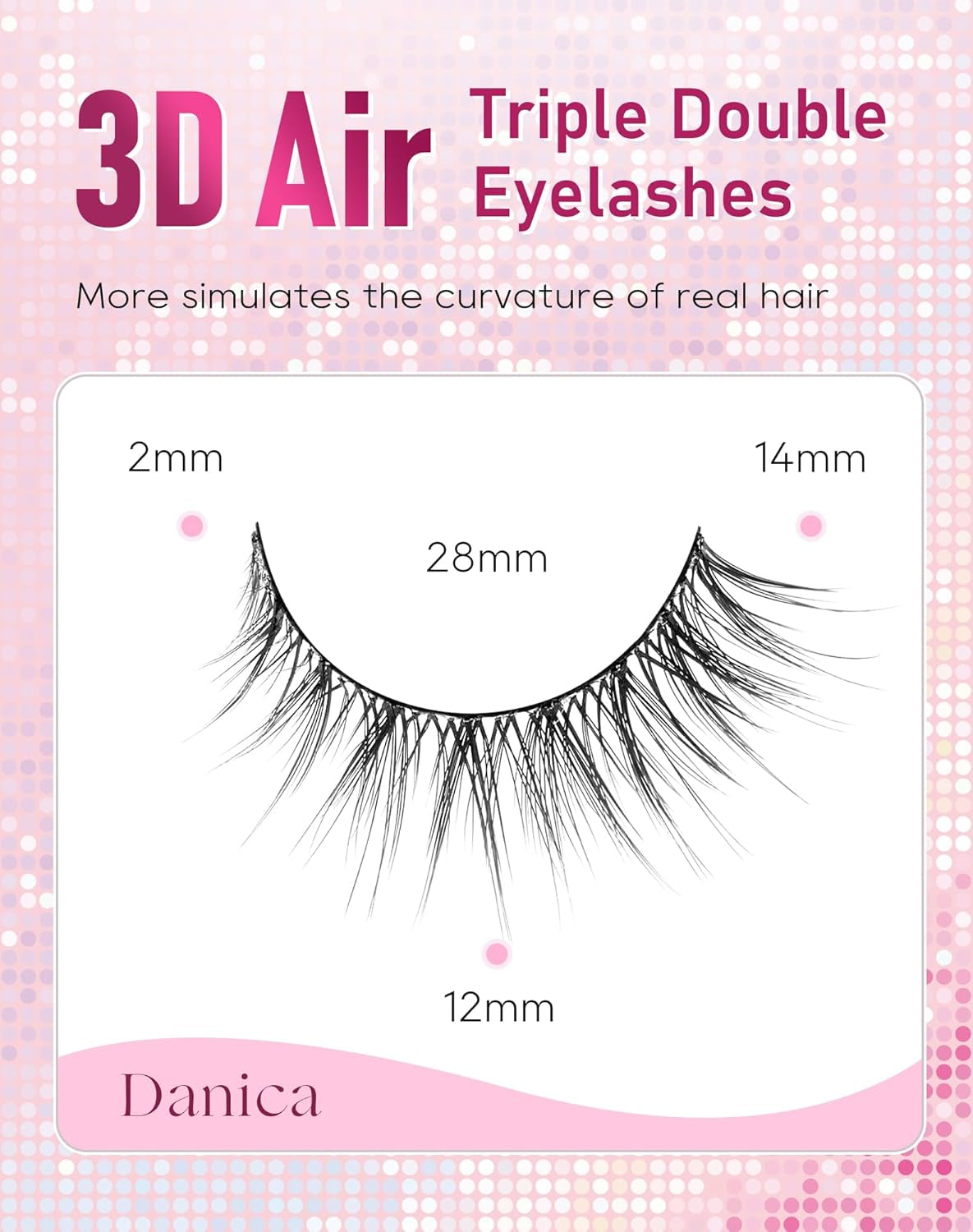 Lashes Wispy Natural Lashes Natural Look Natural Eyelashes Wispy Eyelashes False Eyelashes Natural Fake Lashes 13Mm Lashes 3D Air-Danica