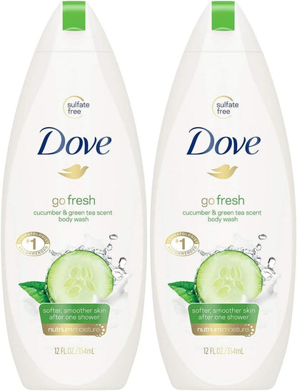 Body Wash 11 Ounce Go Fresh Cucumber & Green Tea, 11 Fl Oz (Pack of 2)