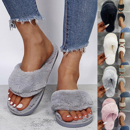 Slippers for Women,Women'S Fashion Casual Fuzzy Lightweight House Slippers Slip on Open Toe Soft Indoor Outdoor Slippers