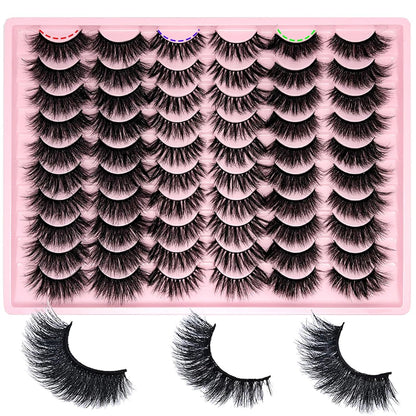 Mink Lashes Pack Fluffy Wispy Strip Lashes Natural Look 3D Cat Eye Eyelashes Book 18Mm Long Volume C Curl Faux Mink Lash Strips Multipack (3 Styles)