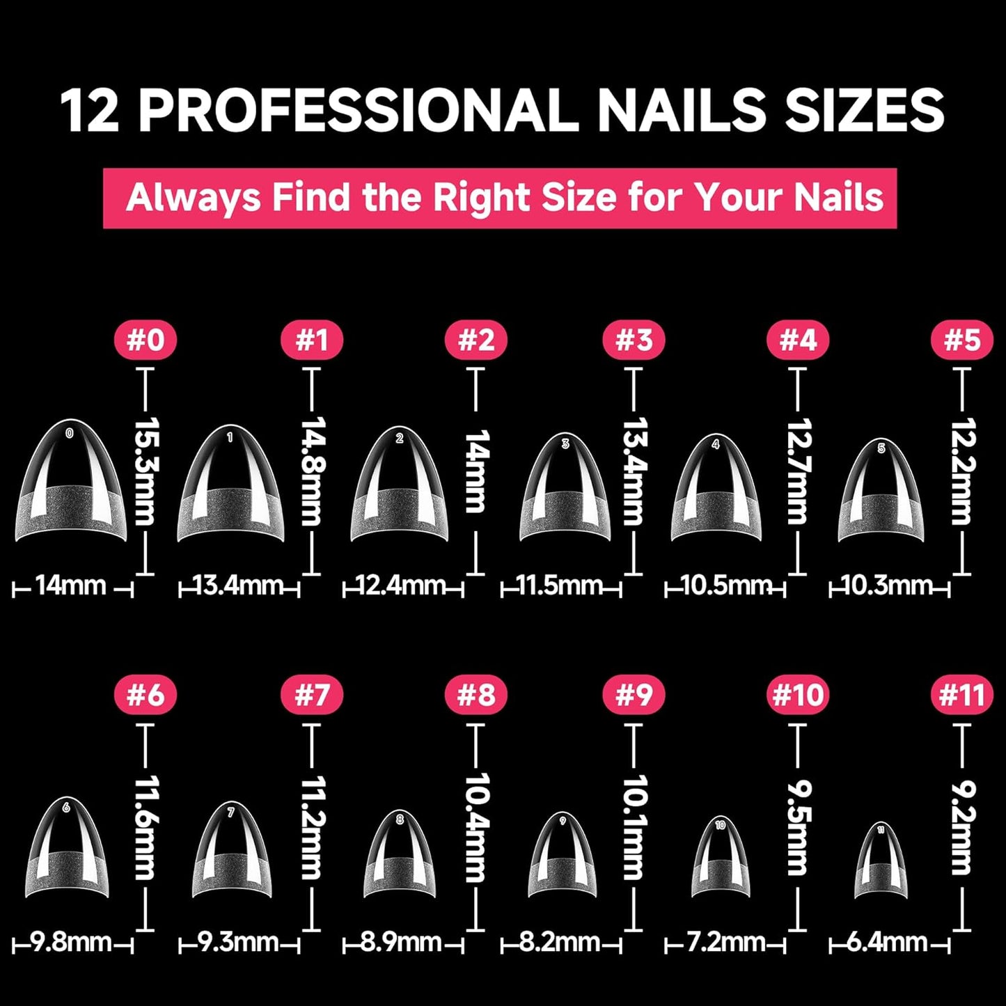 Short Almond Gel X Nail Tips Half Cover 504PCS Extra Short Fake Nail Tips Almond Shape 12Sizes Pre Etched Salon Quality Soft Acrylic Press on Nails for Home Nails Extension