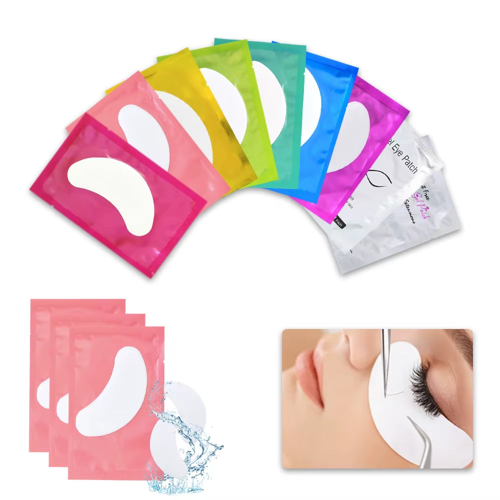 50Pairs Hydrogel Gel Eye Patches Grafting Eyelashes under Eye Patches for Eyelash Extension Paper Application Makeup Supplies