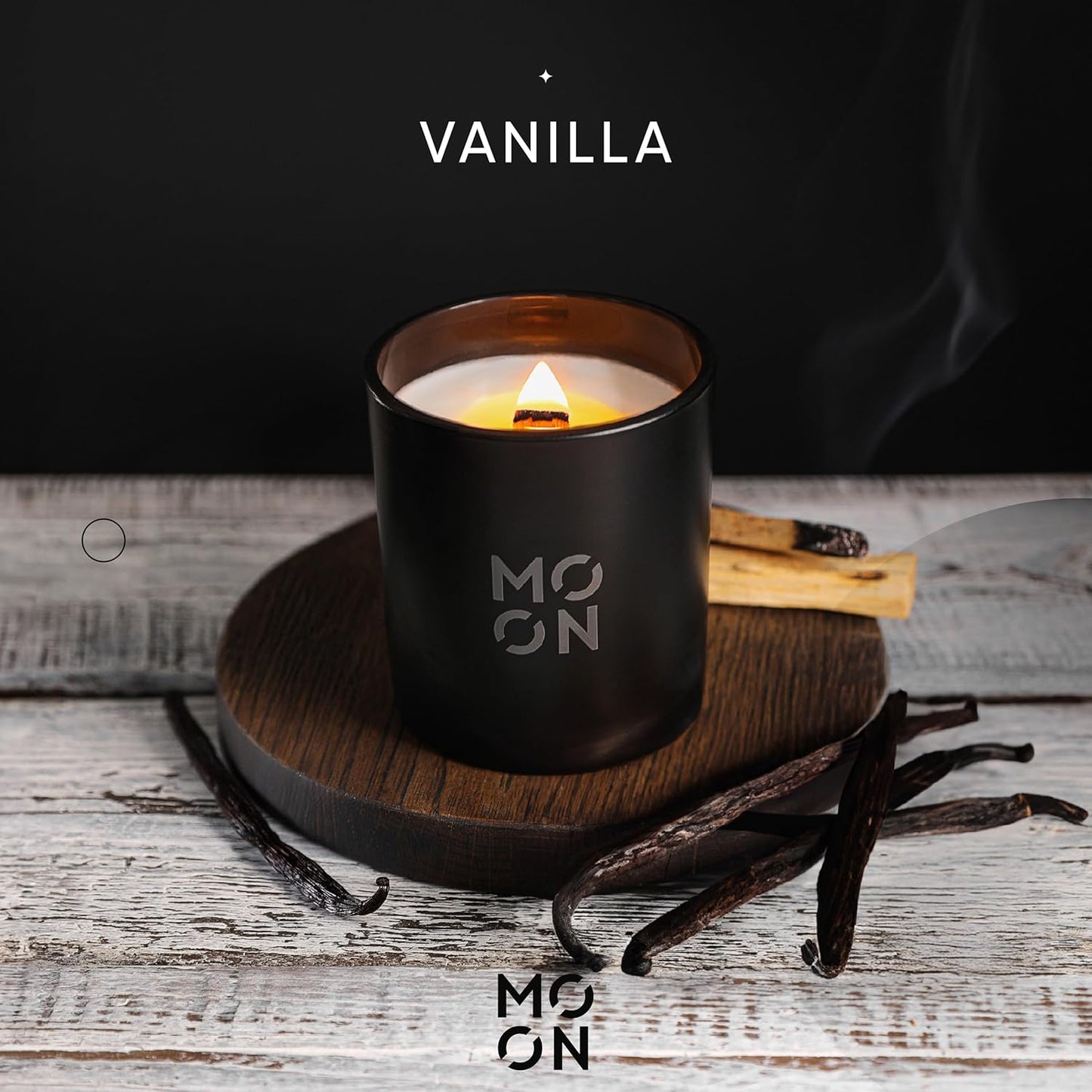 Luxury Candles for Home by  | Wood Wick Candles | Candles Vanilla |Vanilla Candles for Men | Non Toxic Candles | Vanilla Black Candles |