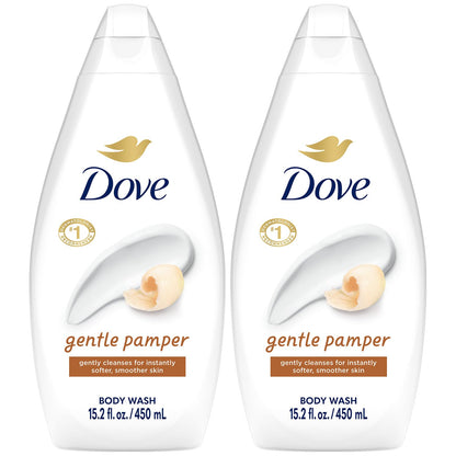 Body Wash, Gentle Pamper 2-Pack – Soothing Moisturizing Cleanser for Soft Skin, 15.22 Oz Ea