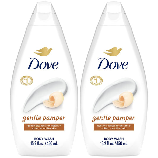 Body Wash, Gentle Pamper 2-Pack – Soothing Moisturizing Cleanser for Soft Skin, 15.22 Oz Ea