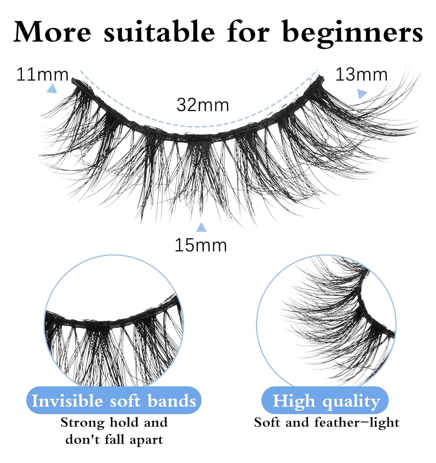 Fox Eye Lashes, Dramatic Lashes, Wispy Fluffy False Mink Lashes, Dramatic Cat Eye 18Mm Natural Look Fake Eyelashes, 7 Pairs Pack