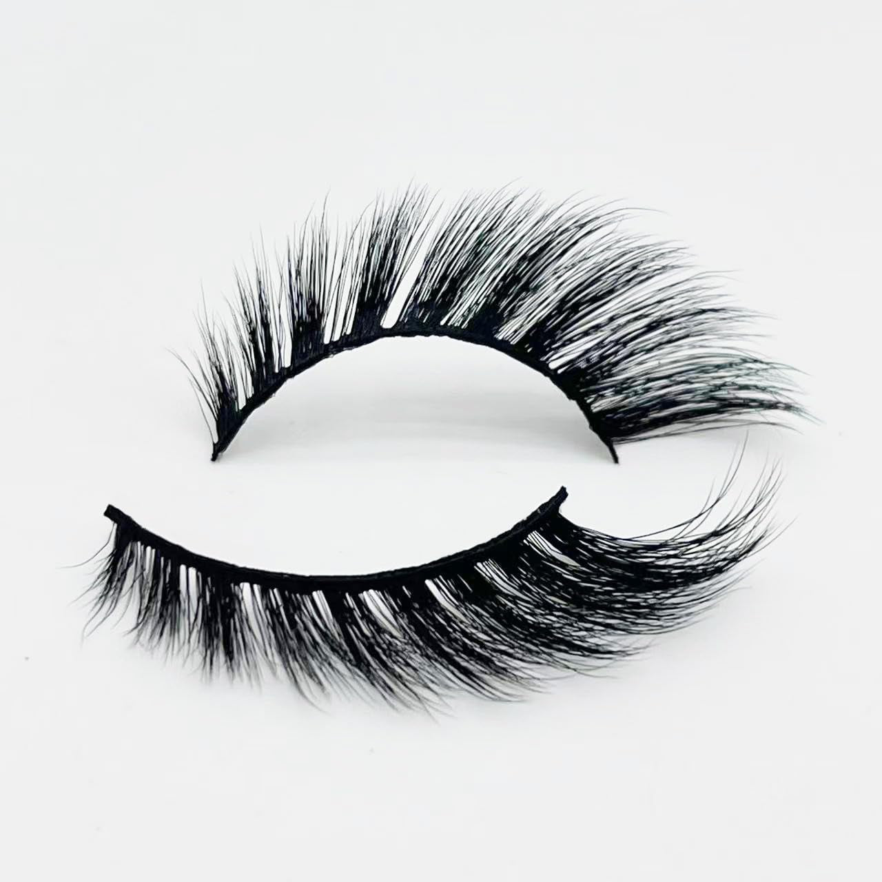 3D CAT EYE LASHES-FOXY EYE LASHES-FAUX MINK-FALSE EYELASHES-FULL GLAM LASHES-WATERPROOF-REUSABLE 1Pair (SMOKY)