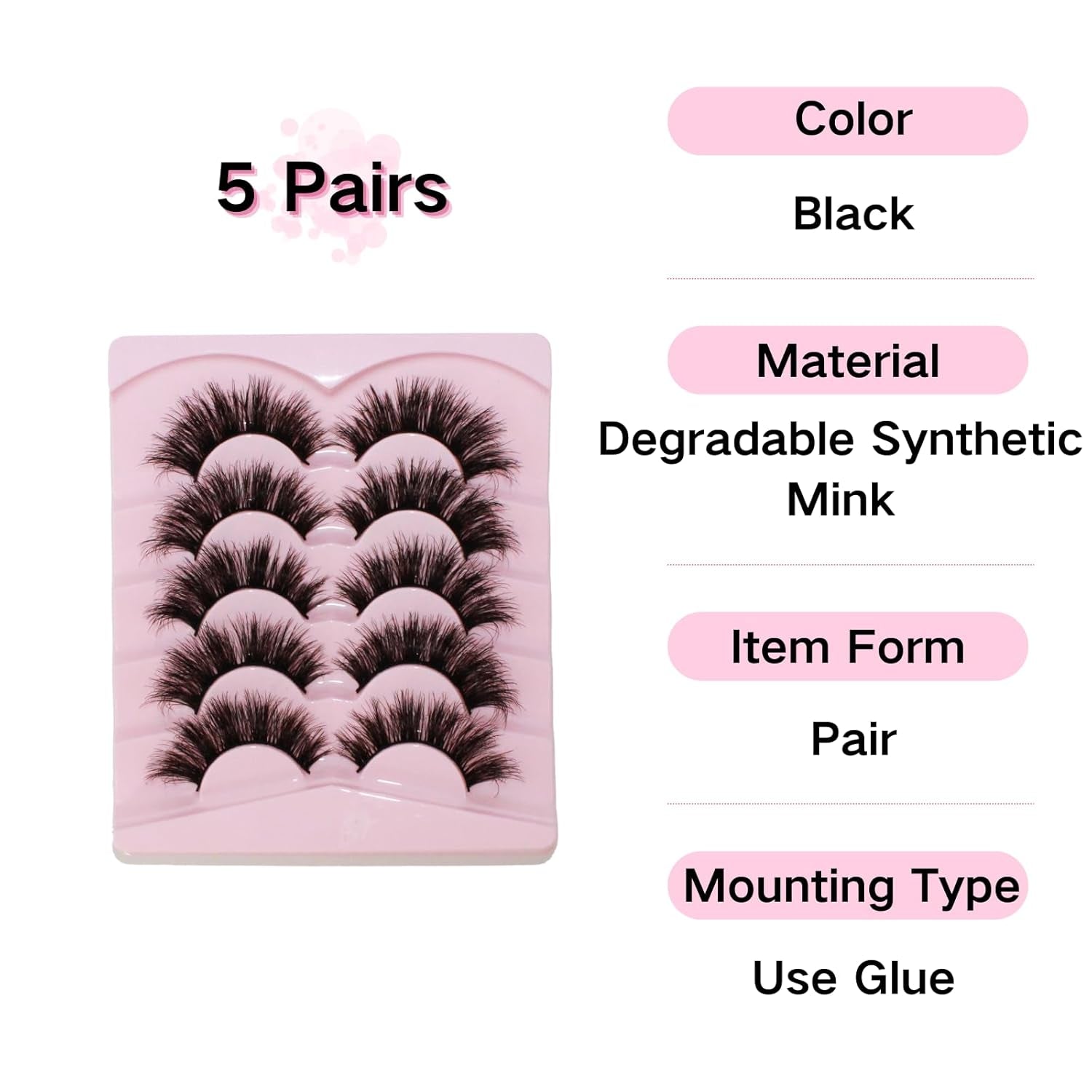 False Eyelashes Fox Eye Lashes Curl Winged End Eye Elongated Cat Eye Lashes 5 Pairs Natural Fake Eyelashes Thick Handmade Fake Lashes Pestañas