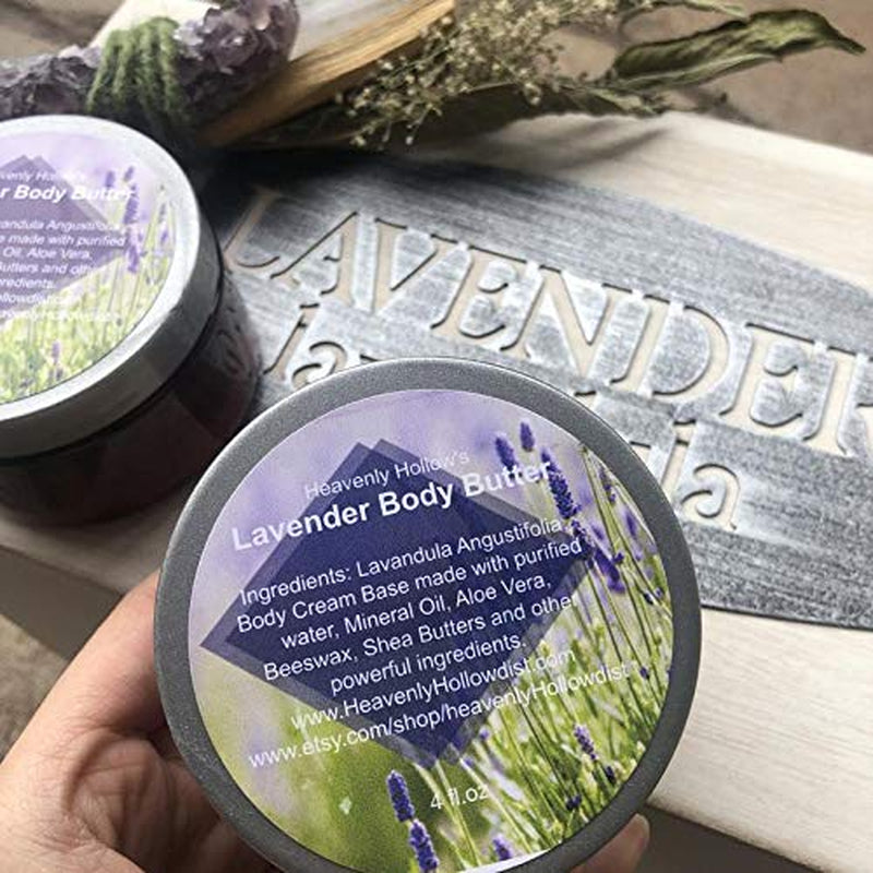 Luscious Lavender,Body Butter,4 Oz,Organic Body Butter,Moisturizing Body Butter,Natural Body Butter,Whipped Body Butter