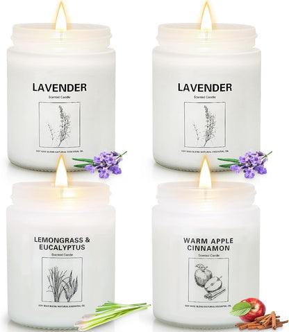 Candles Clearance, 4 Pack Candles for Home Scented, Stress Relief Gifts for Women, 28 Oz Lavender Candles Gifts Set for Women Birthday, Valentine'S Day, Mother'S Day, Anniversary Candles Gift