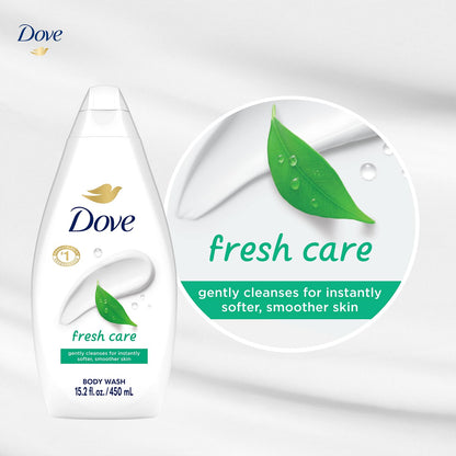 Body Wash, Fresh Care 2-Pack – Soothing Moisturizing Cleanser for Soft Skin, 15.22 Oz Ea