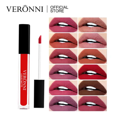 12 Colors Lip Gloss Waterproof Non-Stick Cup 24 Hours Long Lasting Lipstick Lip Gloss Cosmetic Makeup Care Women Red Lip Tint