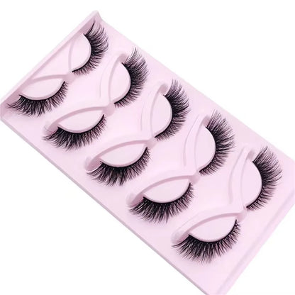 5 Pairs Cat Eye Lashes Wispy Fake Lashes Fluffy Cat Eye Lashes Extensions False Eyelashe