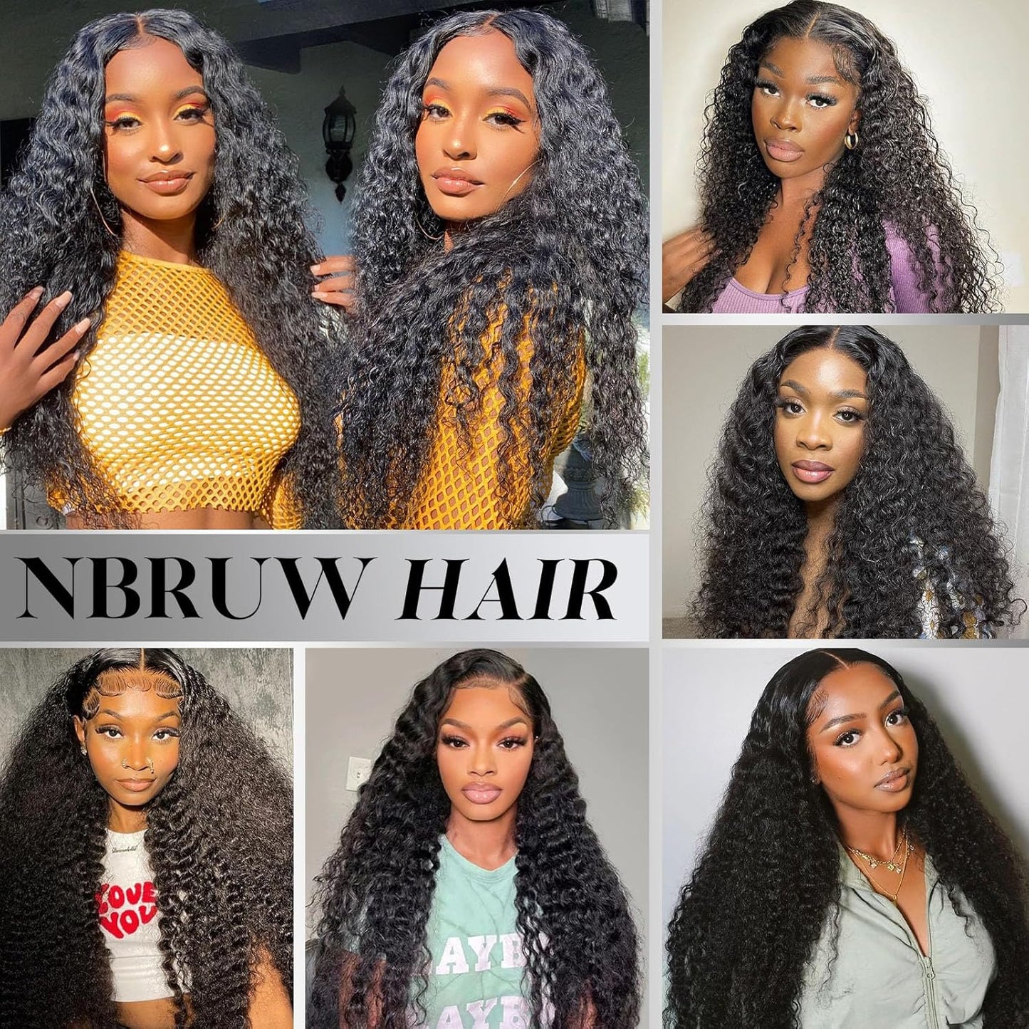 Human Hair Bundles 20 22 24 26 Inch Deep Wave Bundles Human Hair 12A 4 Bundles Human Hair 100% Unprocessed Virgin Deep Curly Human Hair Bundles Deals Real Human Hair Extensions Natural Black