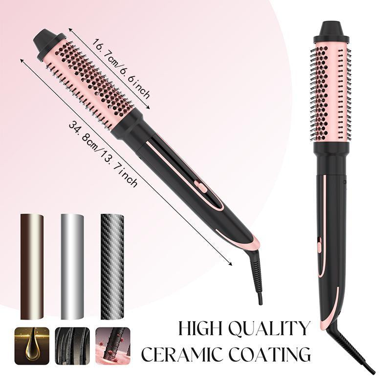 Heikki Vision Hair Curler Iron Set, Interchangeable Ceramic Curling Wand & Curler Brush & Insulated Gloves & Hair Clip, Curling Irons, Instant Heating Hair Styling Tool for Home Salon, Valentine'S Day Gift