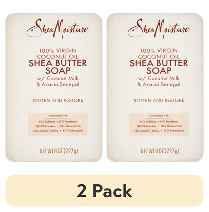 (2 Pack)  Shea Butter Soap 100% Virgin Coconut Oil, 8 Oz