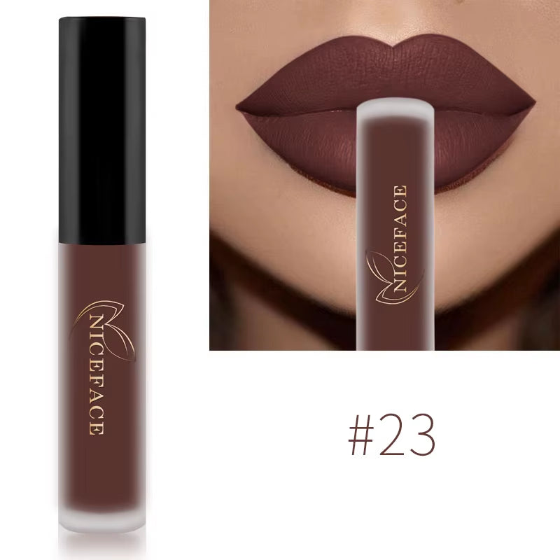 Nude Liquid Lipsticks Waterproof Velvet Matte Lip Gloss Long Lasting Non-Stick Cup Lip Tint Makeup Pigment Cosmetics