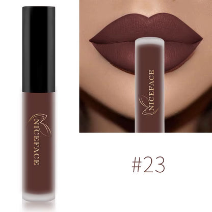 Nude Liquid Lipsticks Waterproof Velvet Matte Lip Gloss Long Lasting Non-Stick Cup Lip Tint Makeup Pigment Cosmetics