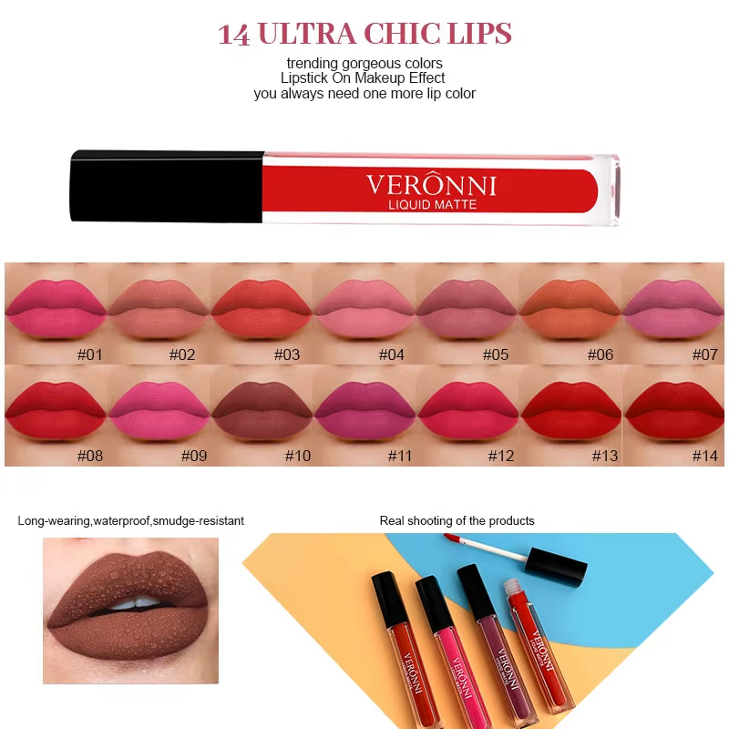 12 Colors Lip Gloss Waterproof Non-Stick Cup 24 Hours Long Lasting Lipstick Lip Gloss Cosmetic Makeup Care Women Red Lip Tint