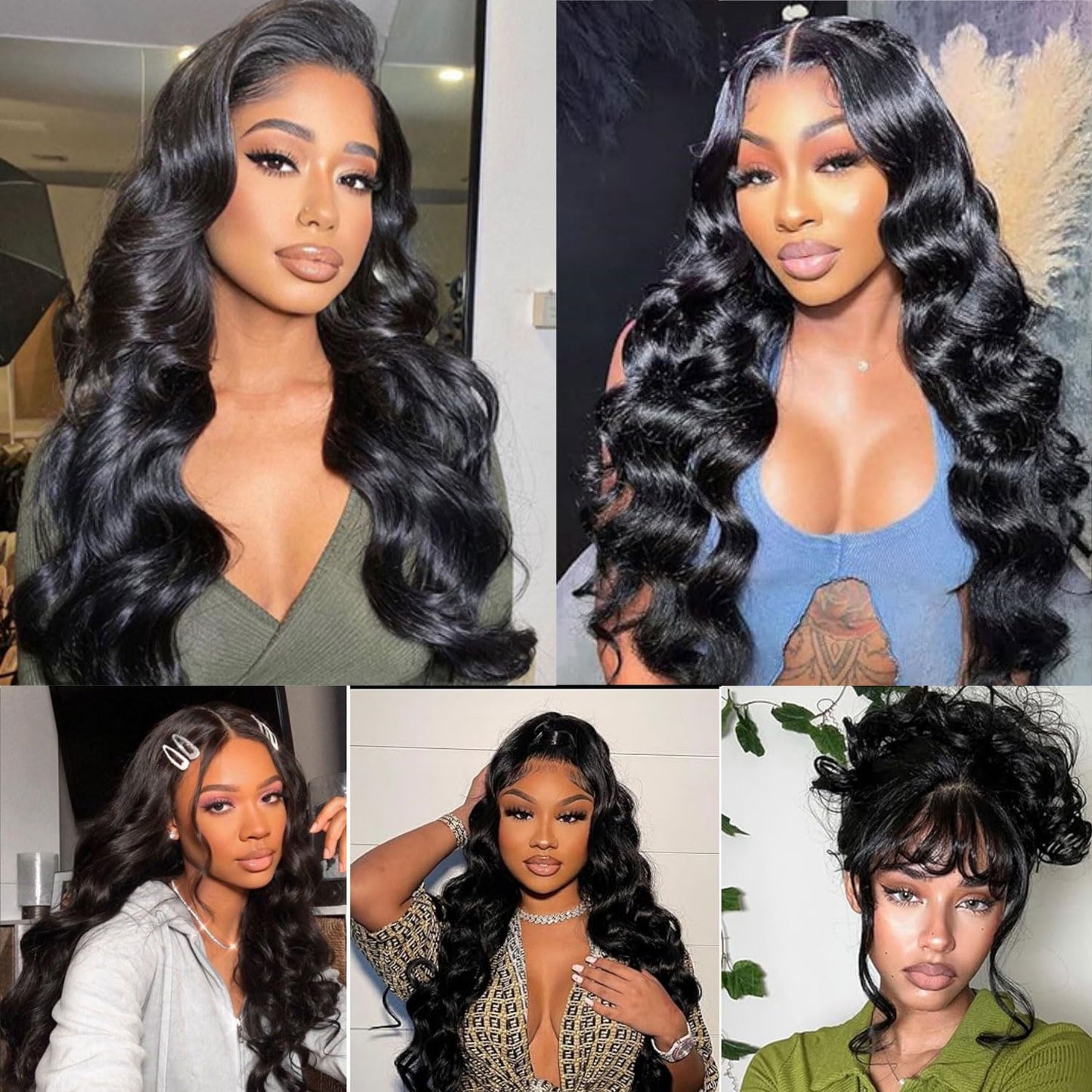 12A Bundles Human Hair Body Wave 24 24 26 26 Inch Human Hair Bundles 100% Unprocessed Brazilian Virgin Hair Body Wave Bundles Human Hair 4 Bundles Human Hair Extensions Real Human Hair Natural Black