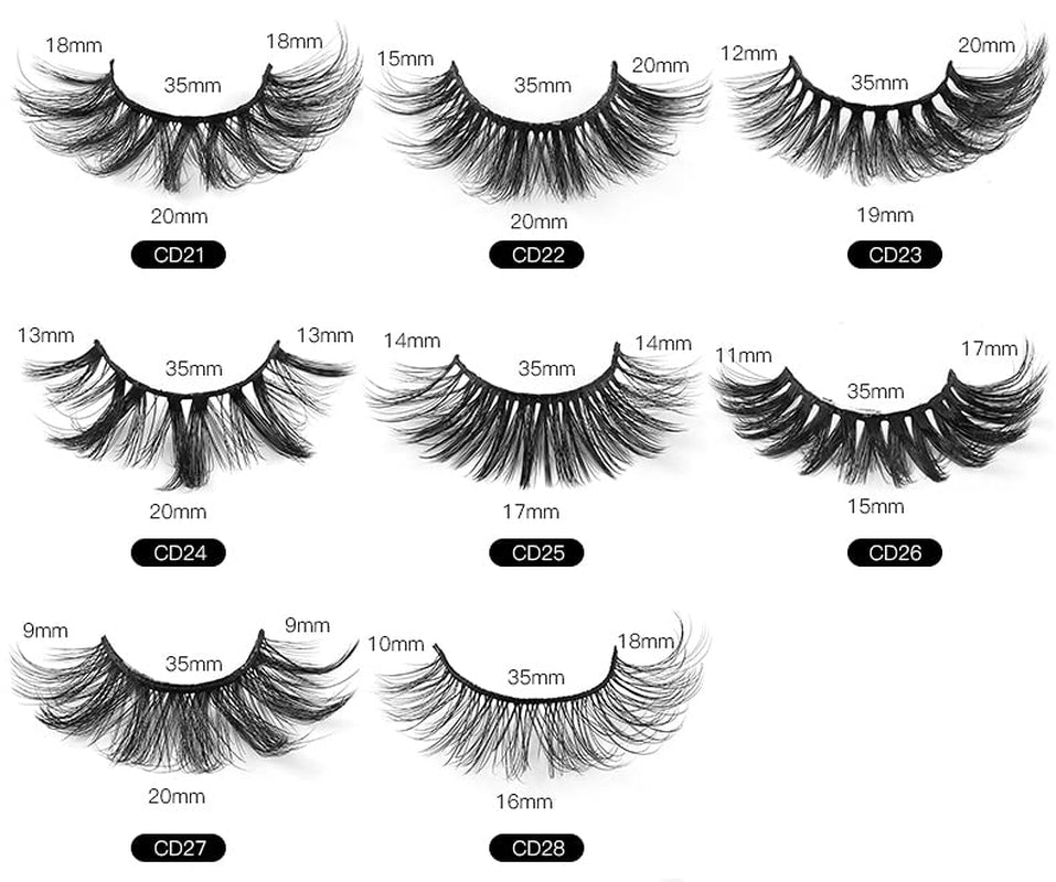 Mink Lashes Wispy False Eyelashes Cat Eye Lashes Natural Look Fluffy 8D Volume Strip Fake Eyelashes 6 Pairs Pack, Long-Lasting, Ultra-Light, CC Curl Lash Extension Effect (CD22)