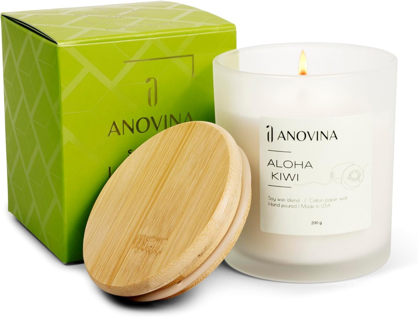 Hand-Poured in USA,  Aloha Kiwi Scented Candles for Women – Premium Soy Wax Blend with Tropical Kiwi & Fruit Fragrance. a Perfect Valentine'S Gift for a Serene Retreat!