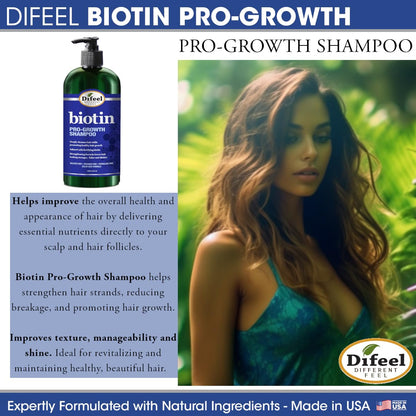 Biotin Pro-Growth 4-PC Hair Care Gift Set - Shampoo (12Oz), Conditioner (12Oz), Hair Oil (7Oz), and Hair Mask (12Oz)