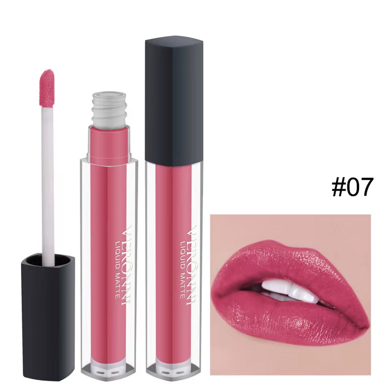 12 Colors Lip Gloss Waterproof Non-Stick Cup 24 Hours Long Lasting Lipstick Lip Gloss Cosmetic Makeup Care Women Red Lip Tint